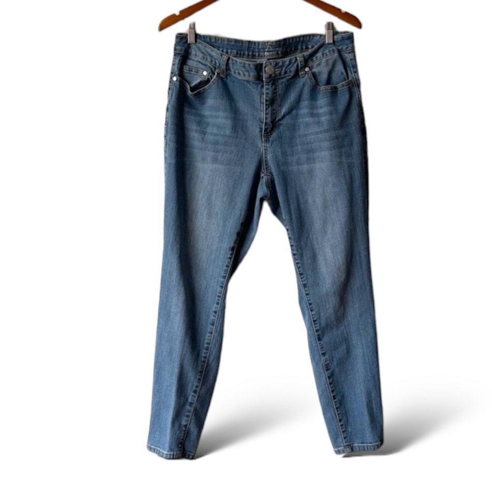 Ashley Stewart Fearless Curvy Skinny Jeans Blue Size 16 Petite Women's 5-Pocket​